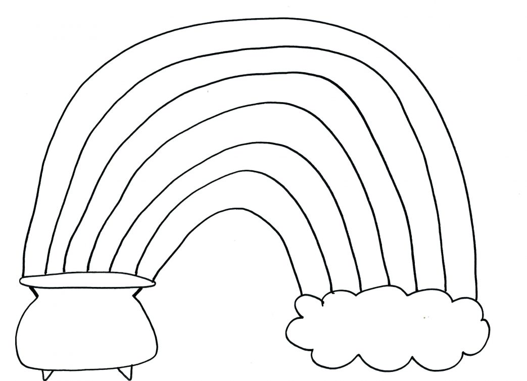 1043x754 Awesome Pot Of Gold Coloring Page Printable A Leprechaun And His