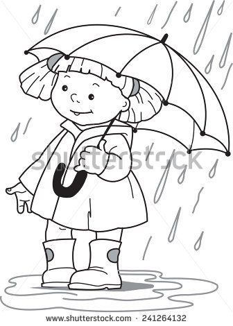 336x470 Little Girl In A Raincoatd Rubber Boots Hiding Under