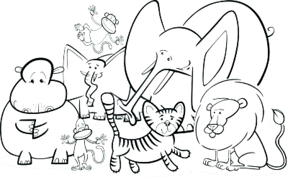 970x599 Printable Jungle Animal Colouring Pages Animals Coloring All