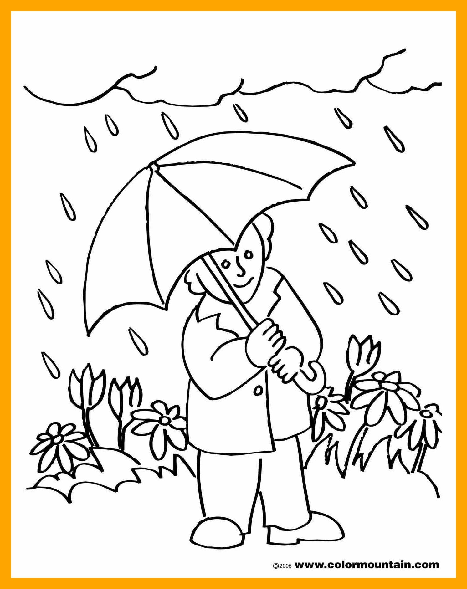 Rainy Weather Coloring Pages
