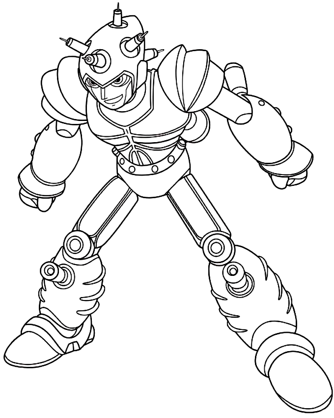680x850 Drawing Atlas The Evil Robot Built By Professor Ram Coloring Page