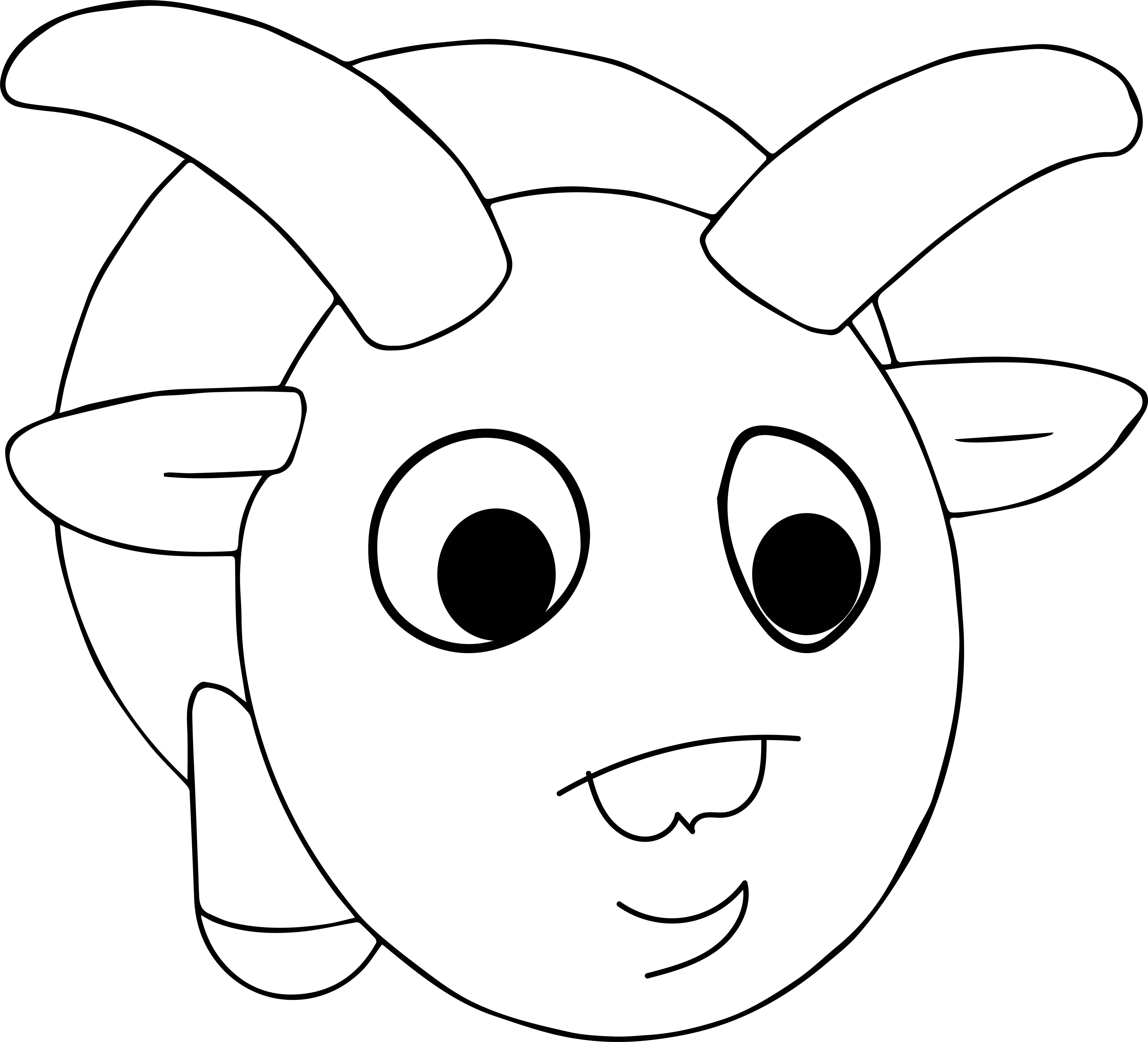 5399x4901 Amazing Cartoon Ram Animal Coloring Page Wecoloringpage Image