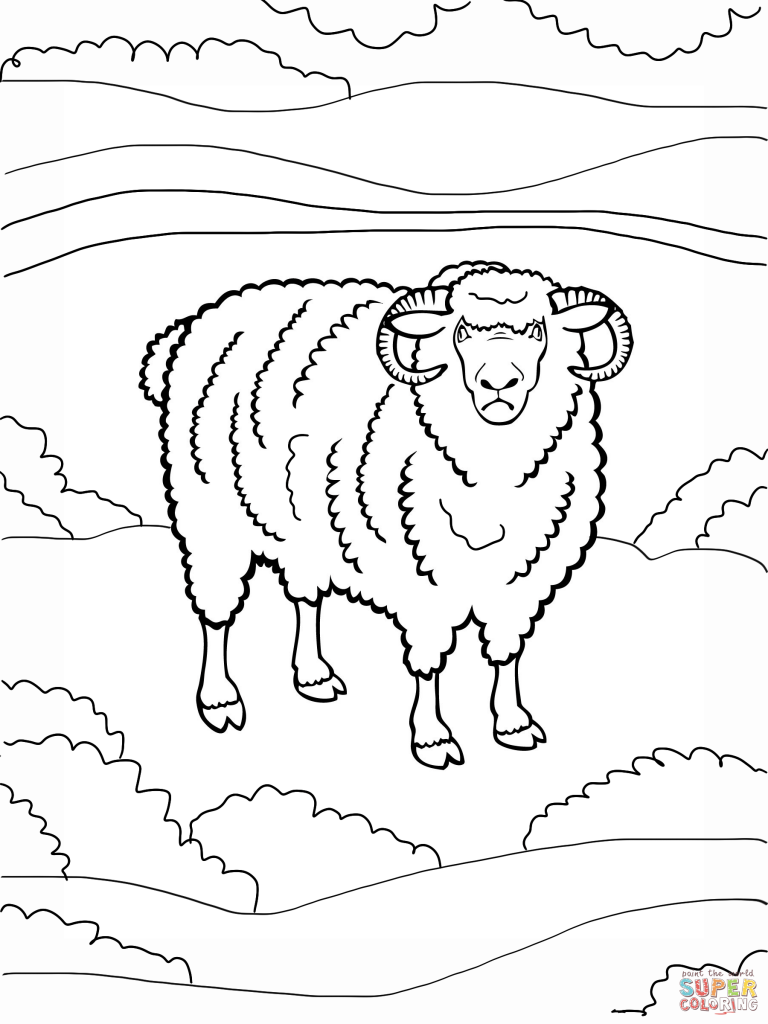 768x1024 Angry Ram Coloring Page Download