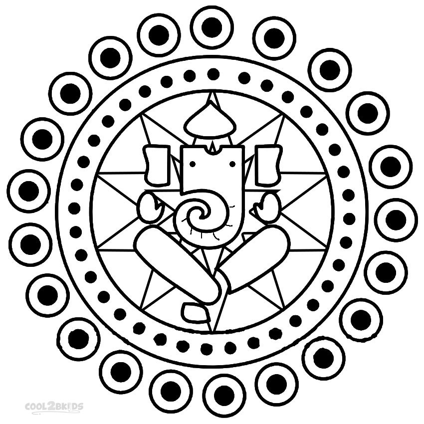 850x850 Printable Rangoli Coloring Pages For Kids Cool2bkids