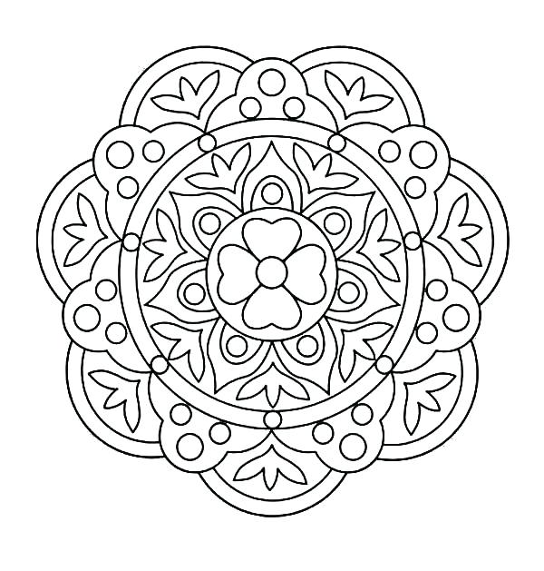 600x629 Rangoli Coloring Pages Courtyard Floor Design Coloring Page Free