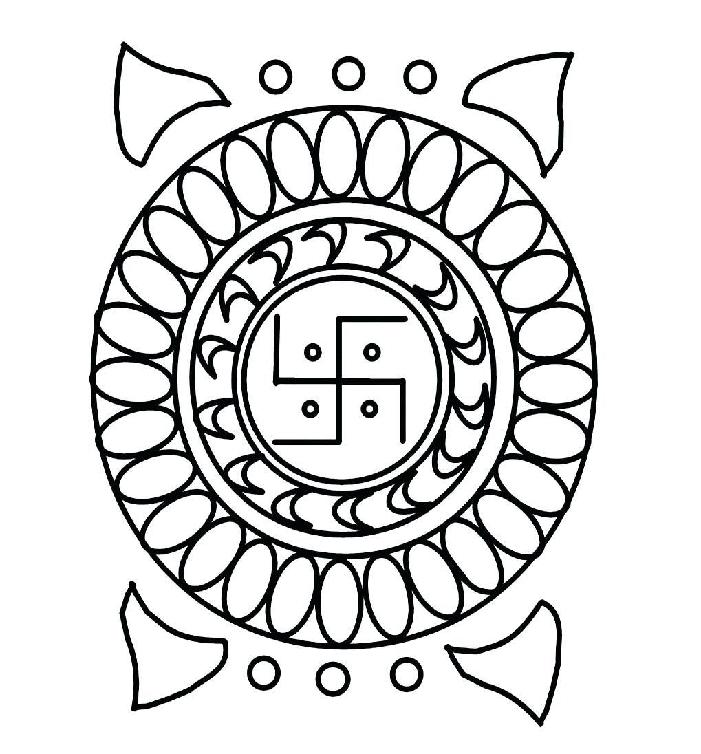 1019x1096 Coloring Page ~ Rangoli Coloring Pages Designs Free Book Easy