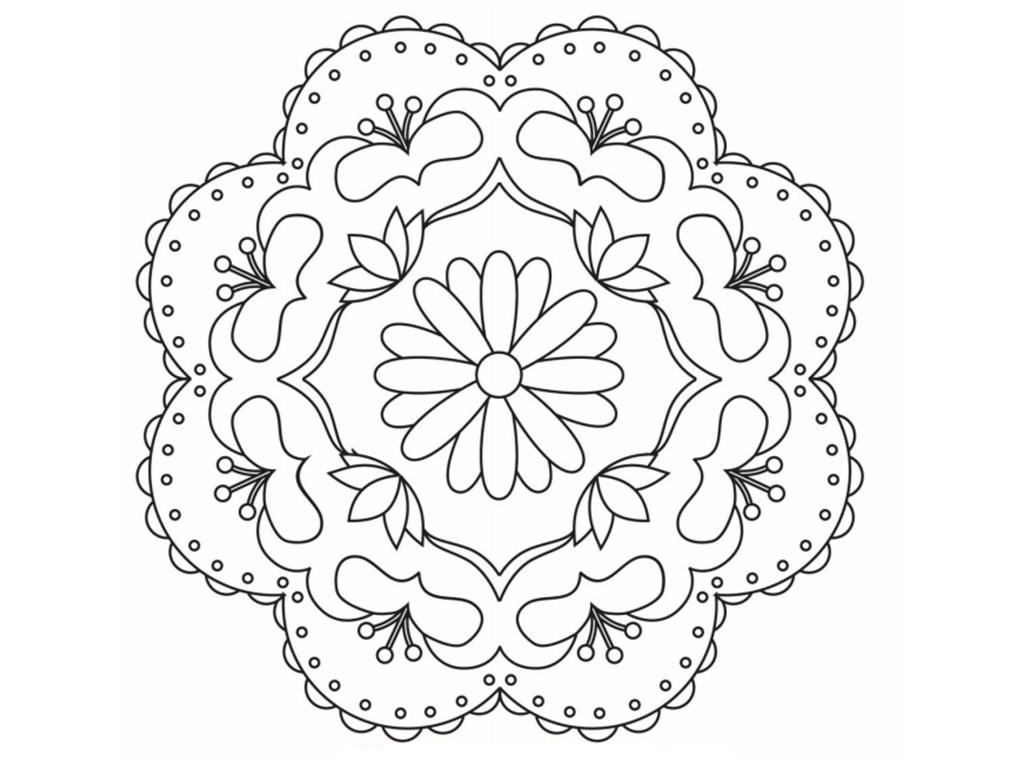 1024x768 Printable Rangoli Coloring Pages For Kids