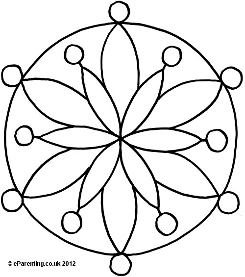 500x565 Rangoli Coloring Pages Printable Diwali