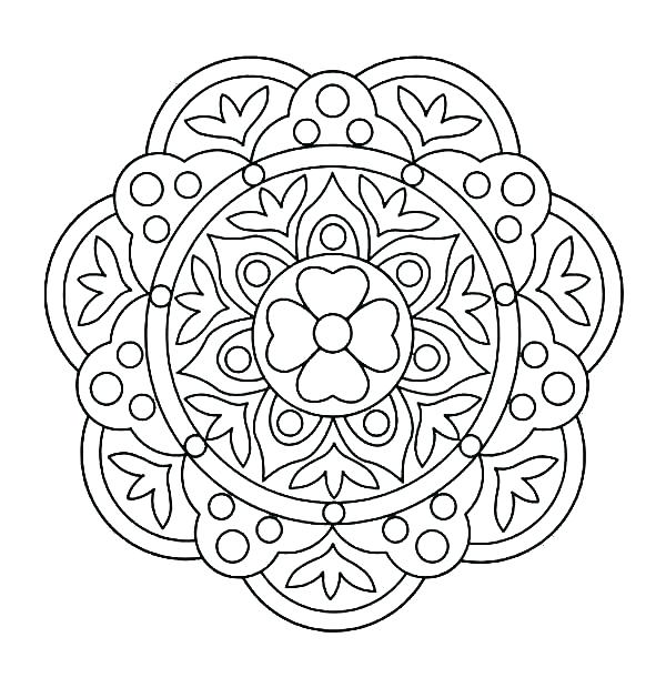 600x629 And Craft Design Coloring Printable Page For Kids 4 Rangoli