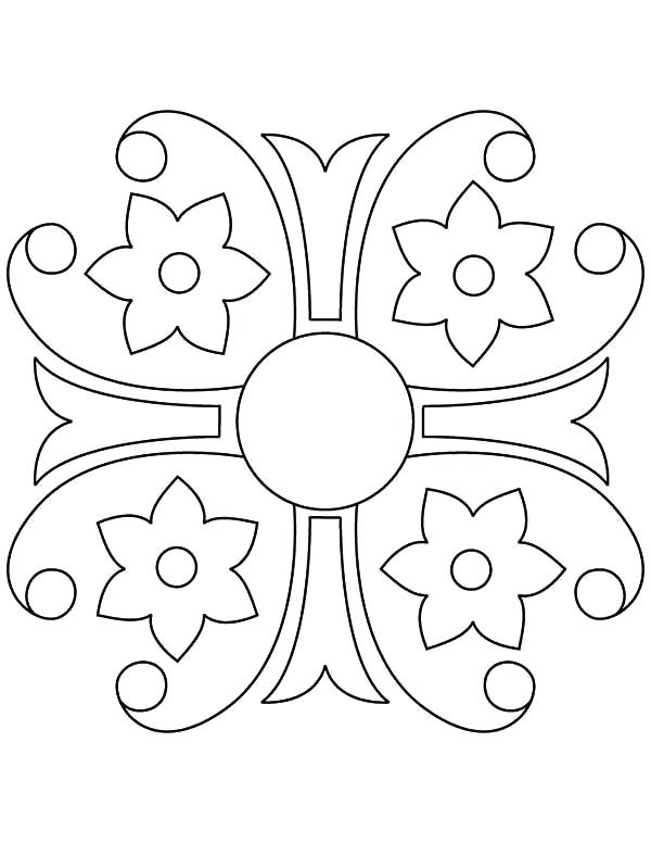 600x776 Rangoli Designs Coloring Pages Courtyard Floor Design Coloring