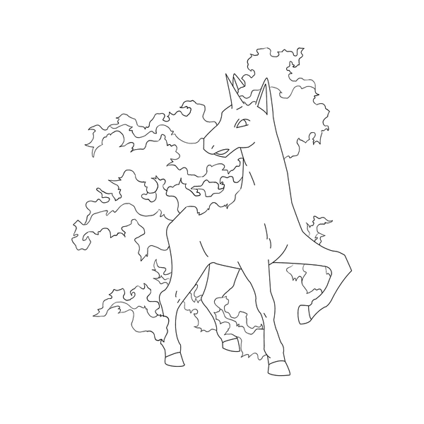 600x600 Free Rapidash Lineart By Behindclosedeyes00