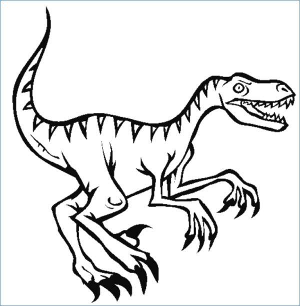 600x612 Velociraptor Dinosaur Coloring Pages Velociraptor Dinosaur