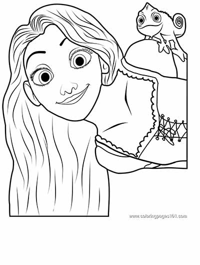 Rapunzel And Pascal Coloring Pages