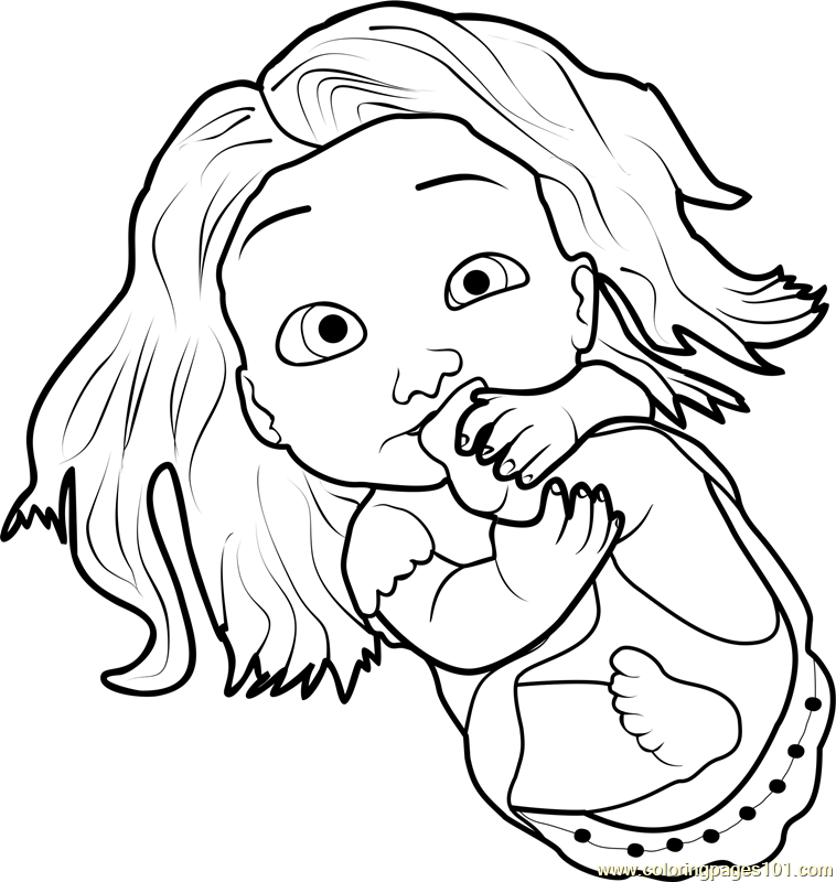 758x800 Baby Rapunzel Coloring Page