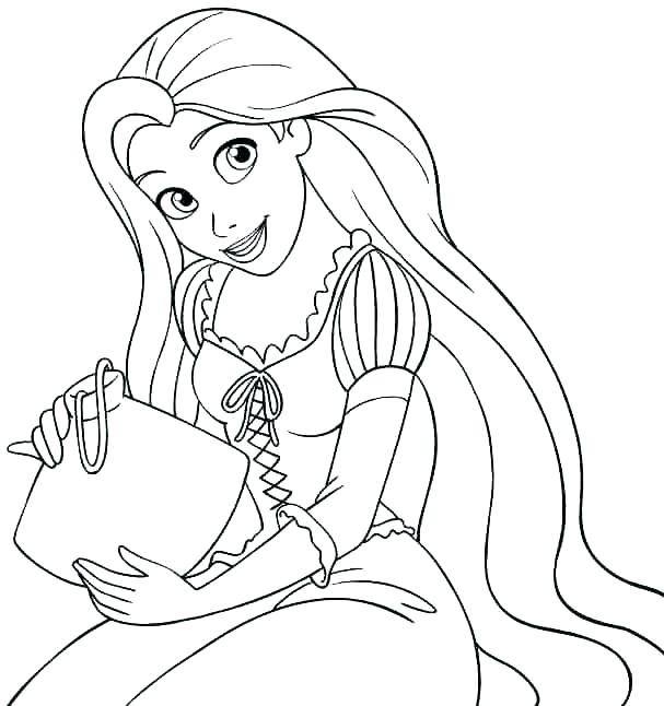 607x646 Rapunzel Coloring Page Color Pages Tangled Color Pages Coloring
