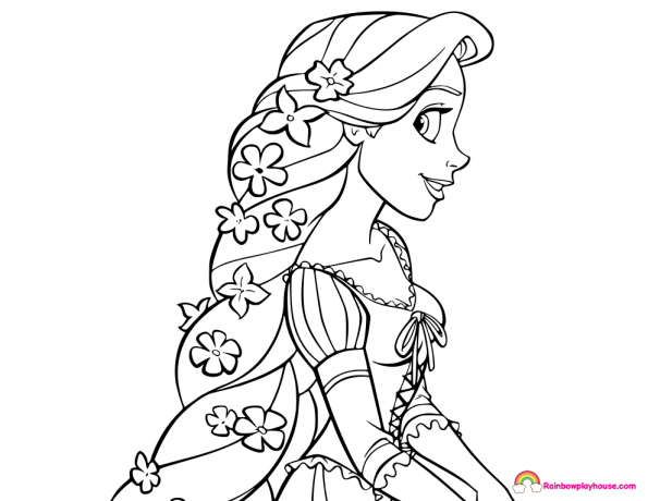 595x460 Rapunzel Coloring Page