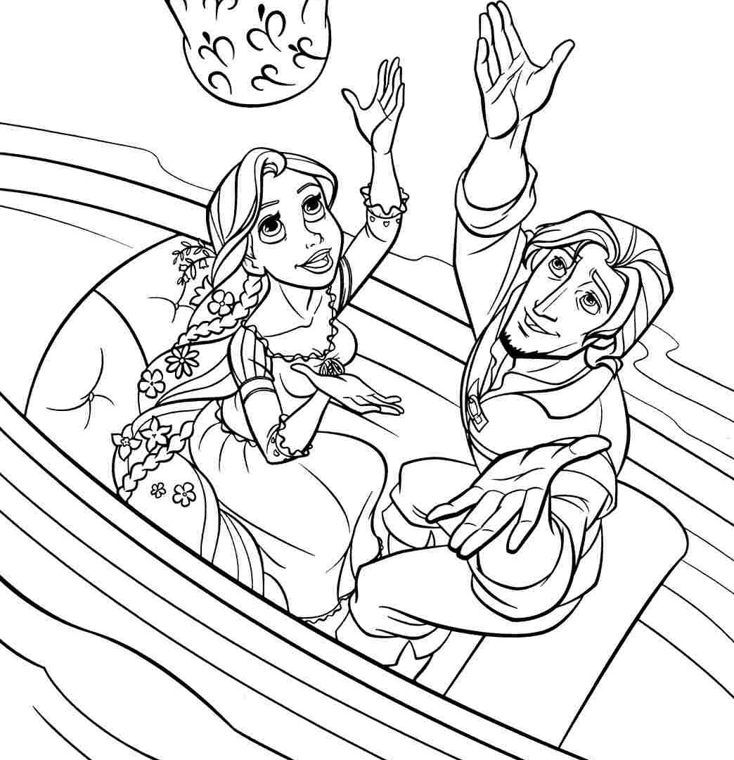 1044x1080 Walt Disney Printable Tangled Princess Holding Crown Coloring