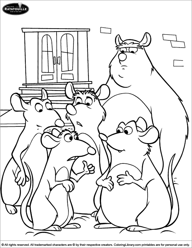 612x792 Ratatouille Coloring Picture