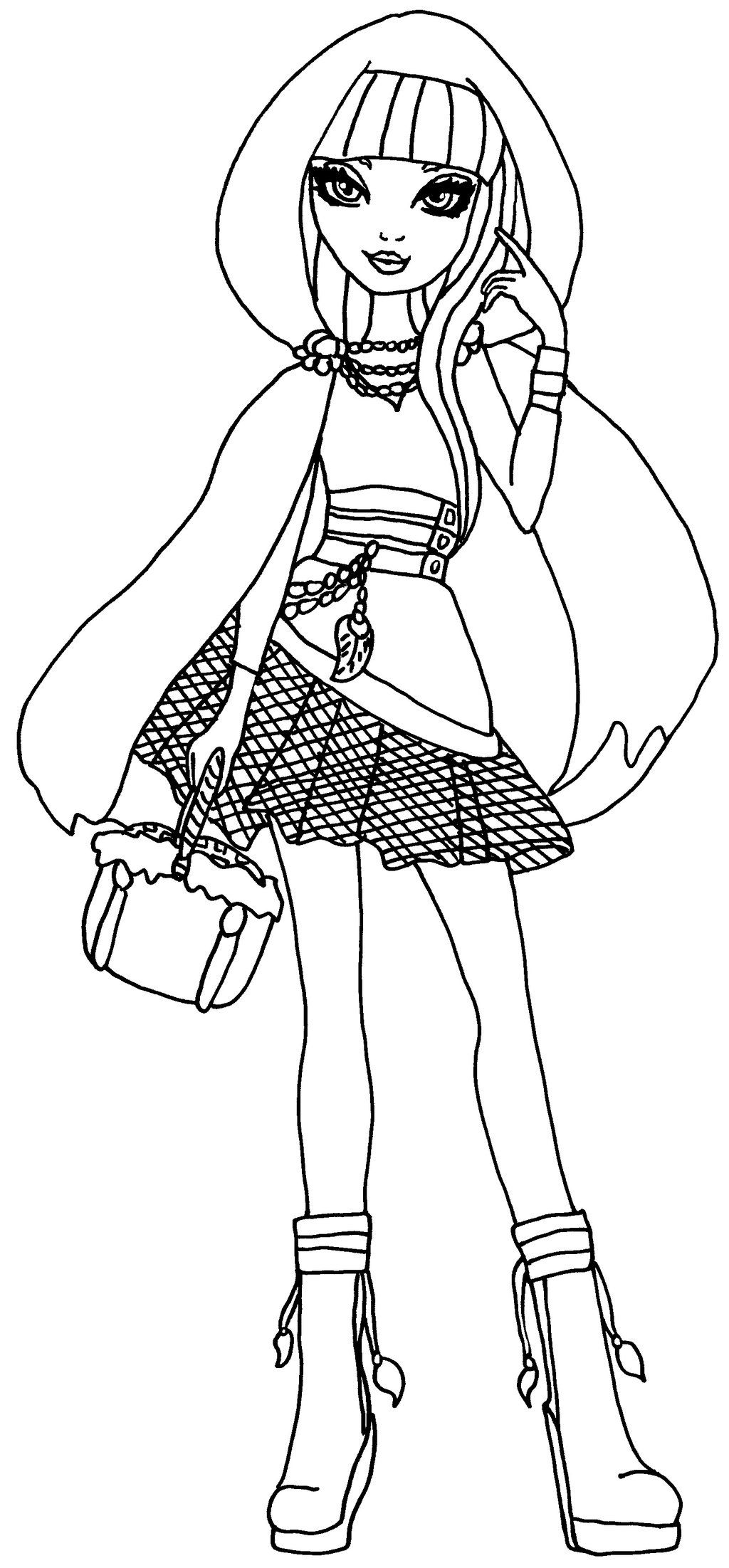 1024x2203 Ever After High Coloring Pages Raven Queen Ever After High Cerise