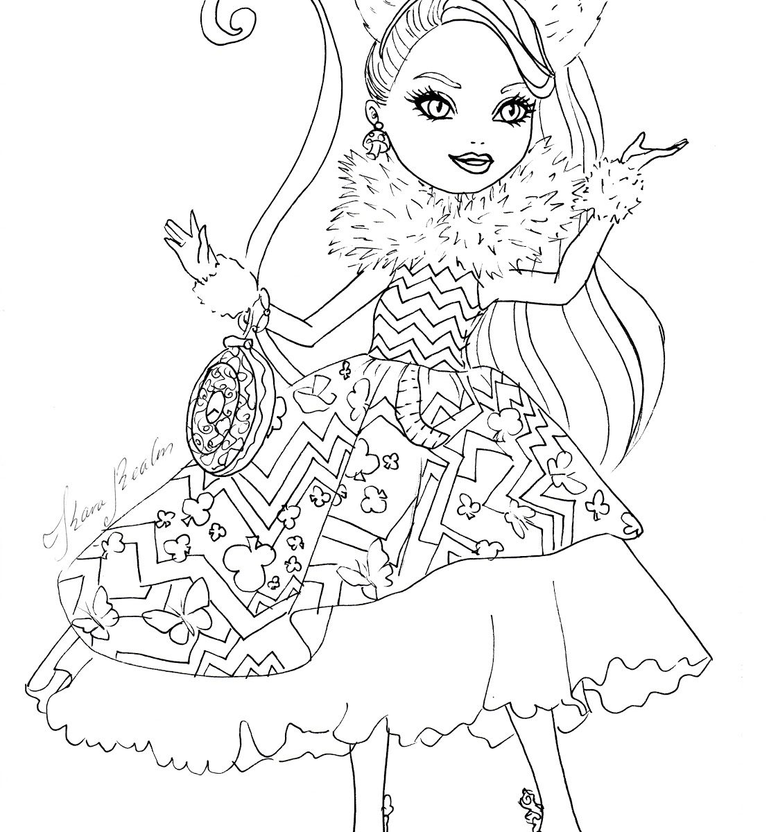1122x1200 Everr High Coloring Pages For Kids Colouring Kitty Cheshire Raven
