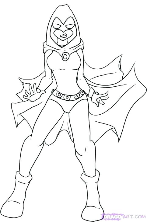 483x730 Raven From Teen Titans Coloring Pages Coloring 4 Kids Dc Super