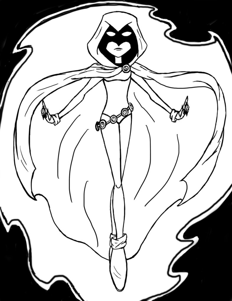 786x1017 Teen Titans Raven Line Art By Maygirl96