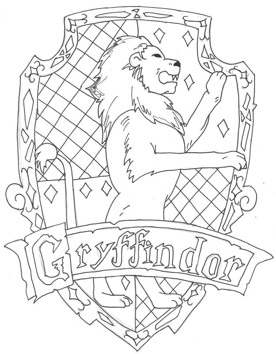 900x1153 Gryffindor Crest Coloring Page