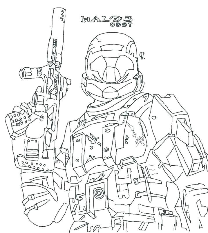 717x806 Halo 4 Gun Coloring Pages Master Chief Free Printable For Kids Int