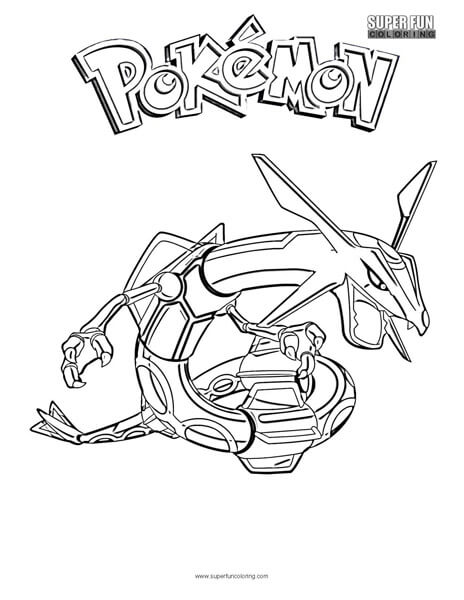 464x600 Rayquaza Pokemon Coloring Page