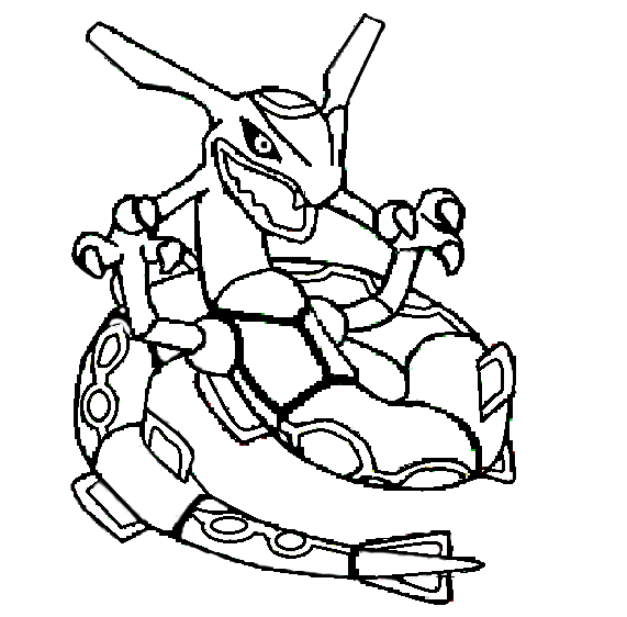571x562 Rayquaza Template By Shadowxmephiles On Coloring 4