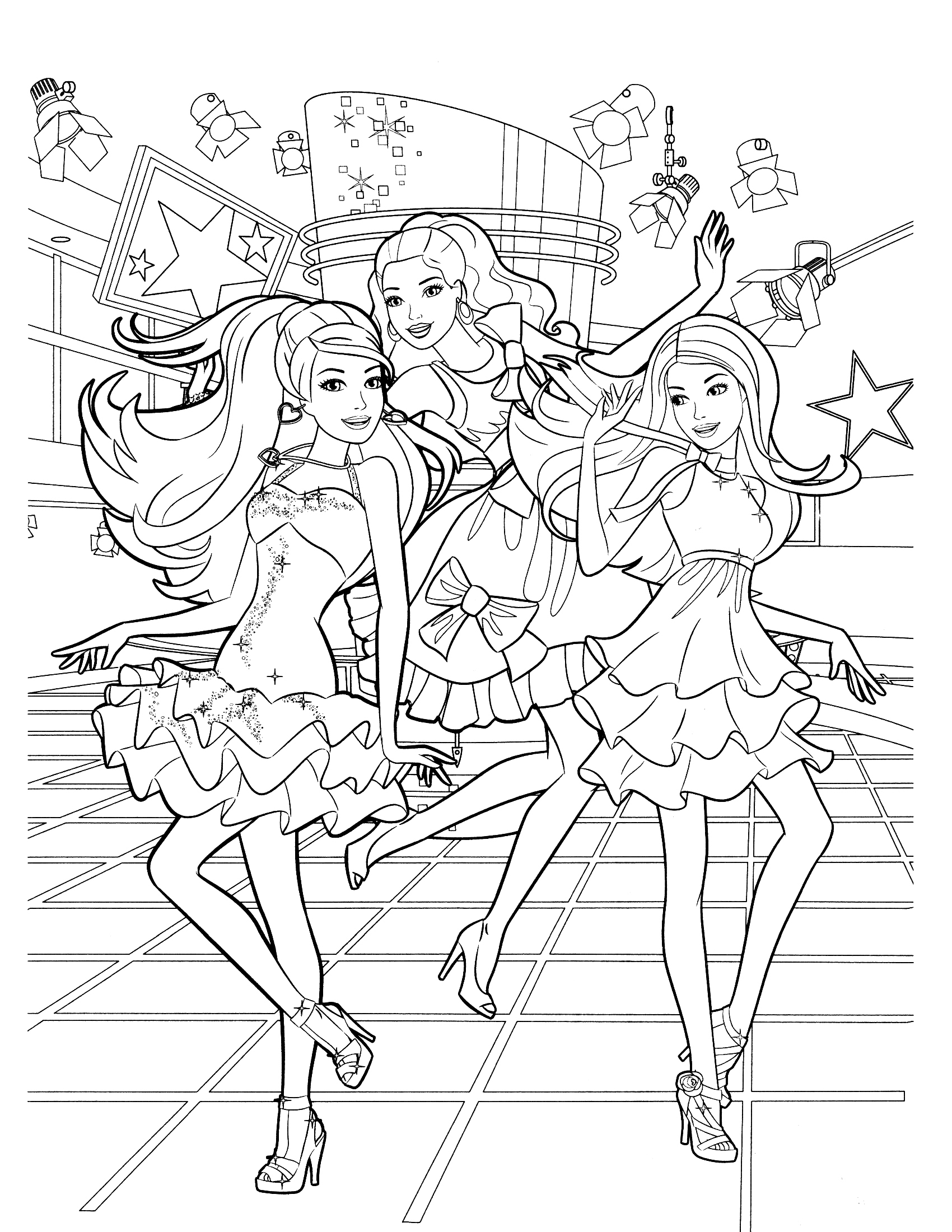 1700x2200 Barbie And Friends Coloring Pages