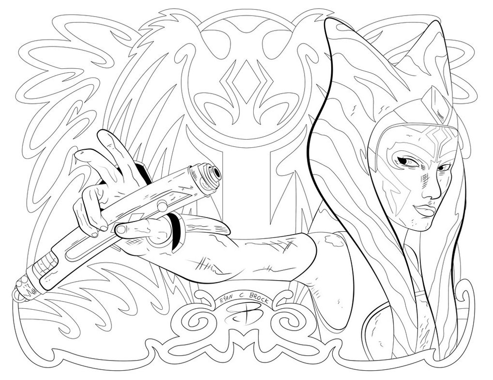 1018x784 Coloring Pages Ahsoka Tano By Rcbrock