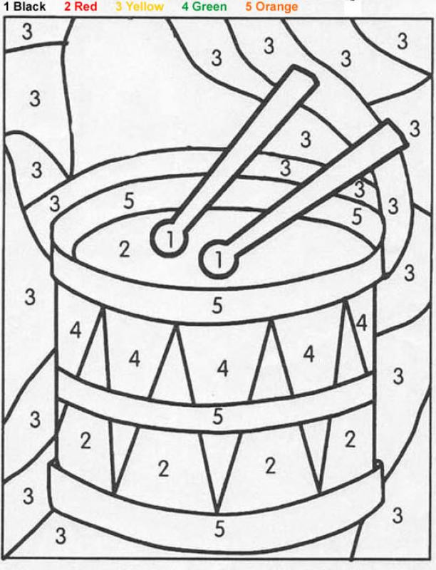 612x800 Drum Color By Number M Rc 15 Drums And Kids Coloring