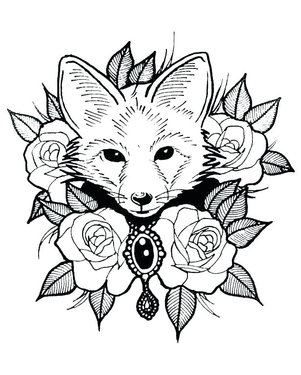 615x767 Coloring Pages Animals Realistic
