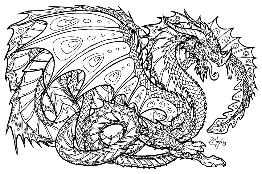 850x567 Dragon Coloring Pages For Christmas
