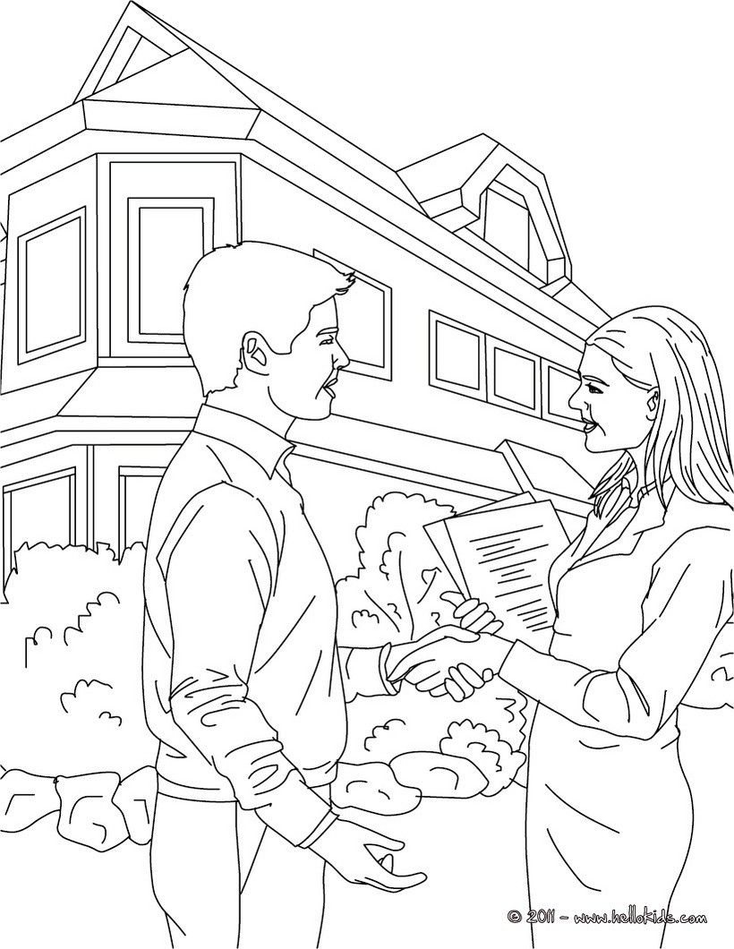 820x1060 Real Estate Agent Coloring Page. Amazing Way For Kids To Discover