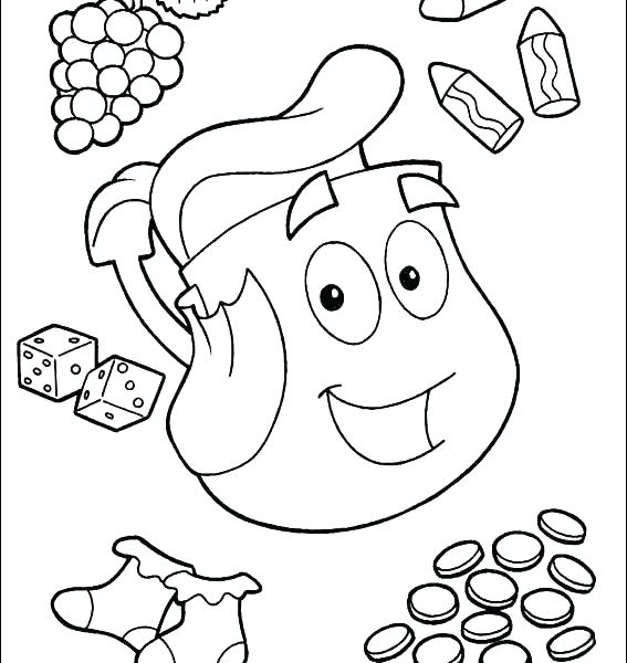 567x600 Dora To Color Boots With Sweets Skating With Boots And Lion