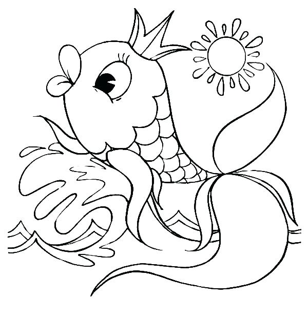 600x627 Color Pages Of Fish Fish Color Pages Also Fish Coloring Sheet Real