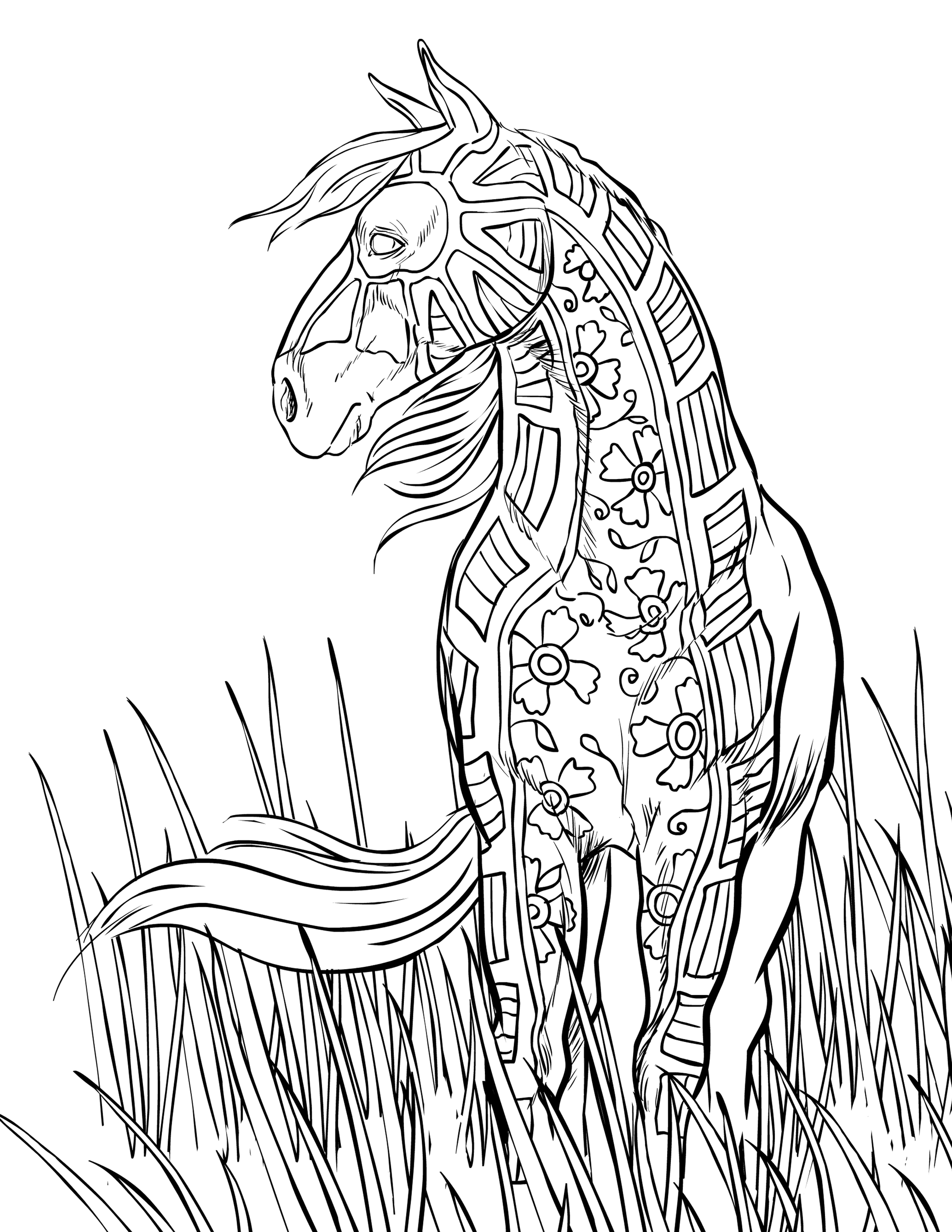 2550x3300 Free Horse Coloring Pages Intricate