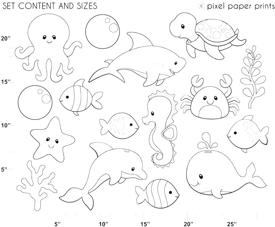 945x779 Ocean Animals Color Pages