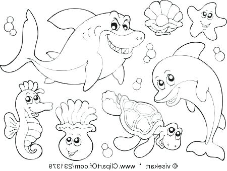 450x340 Coloring Pages Of Ocean Animals Cool Sea Animals Coloring Pages
