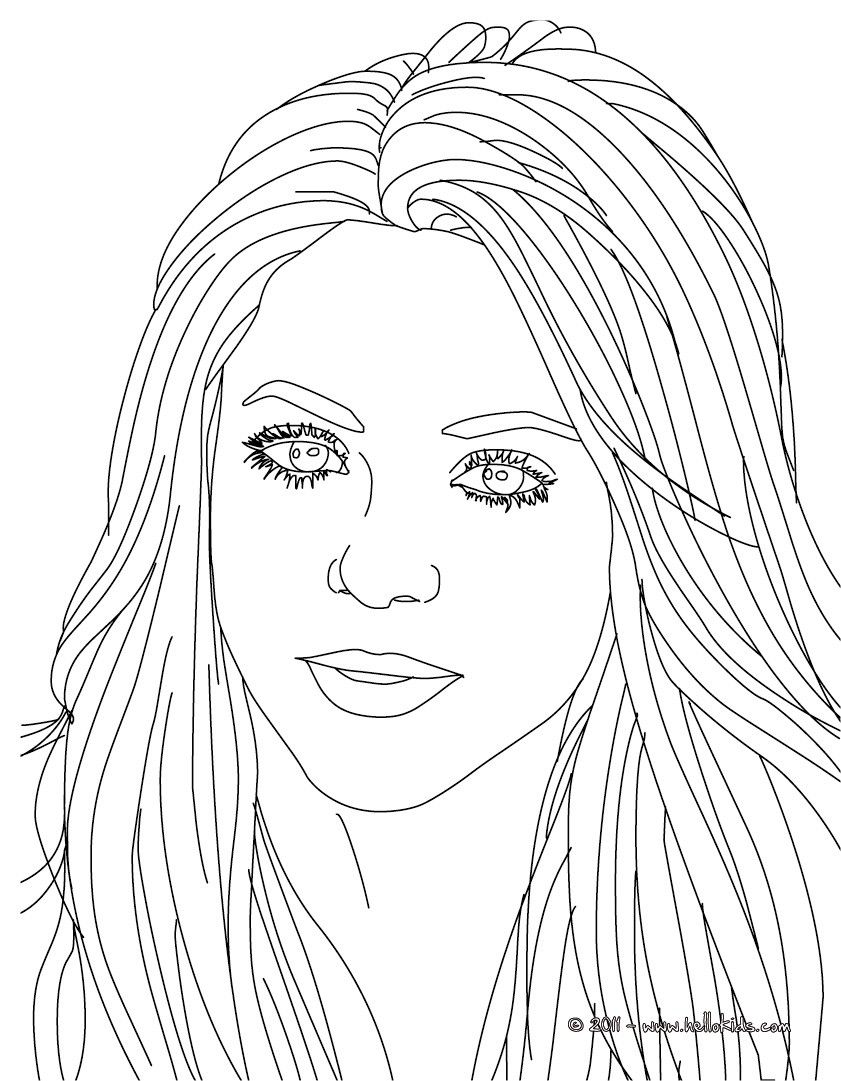 841x1081 Beautiful Shakira Songwriter Coloring Page. More Famous People