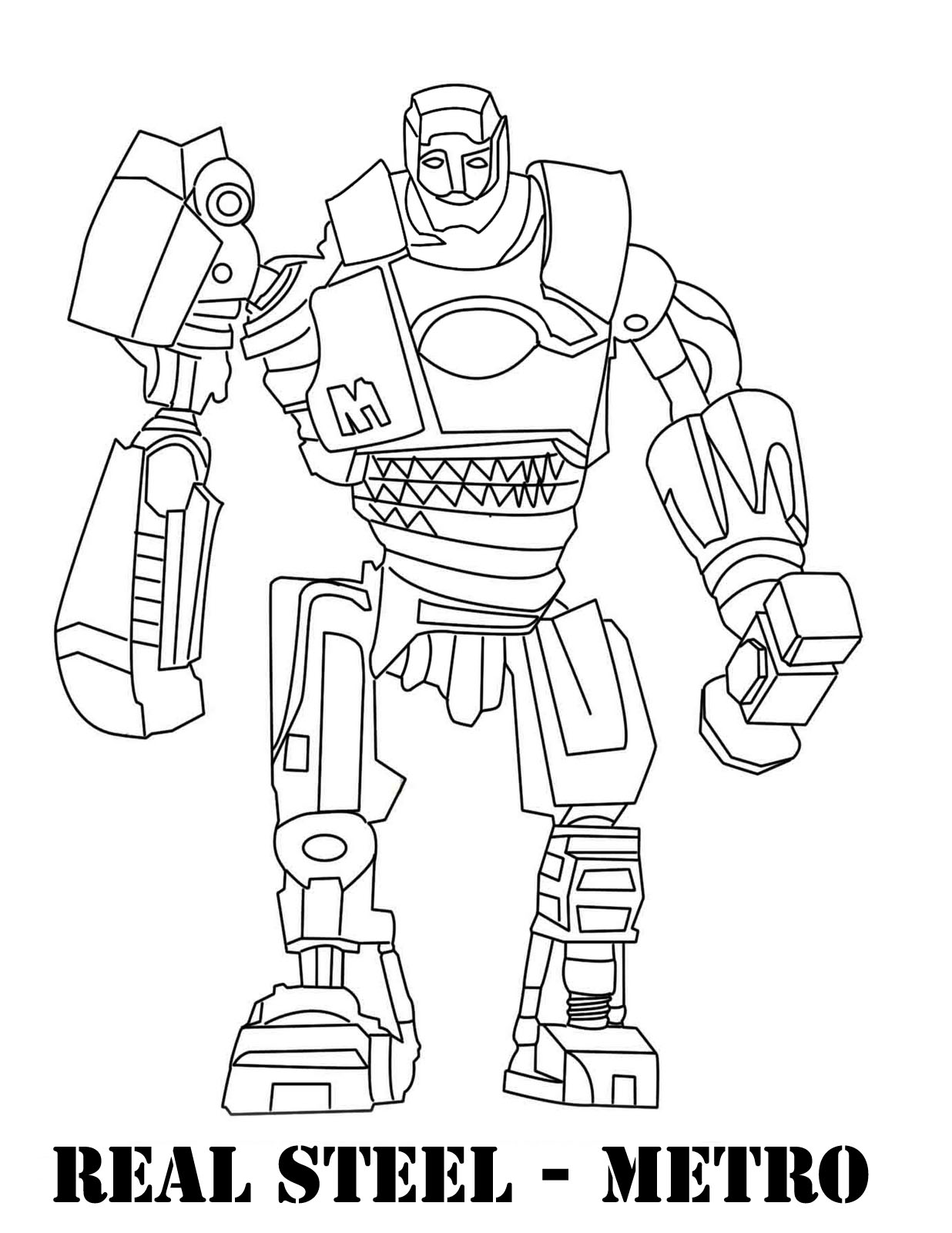1236x1600 Real Steel Coloring Pages