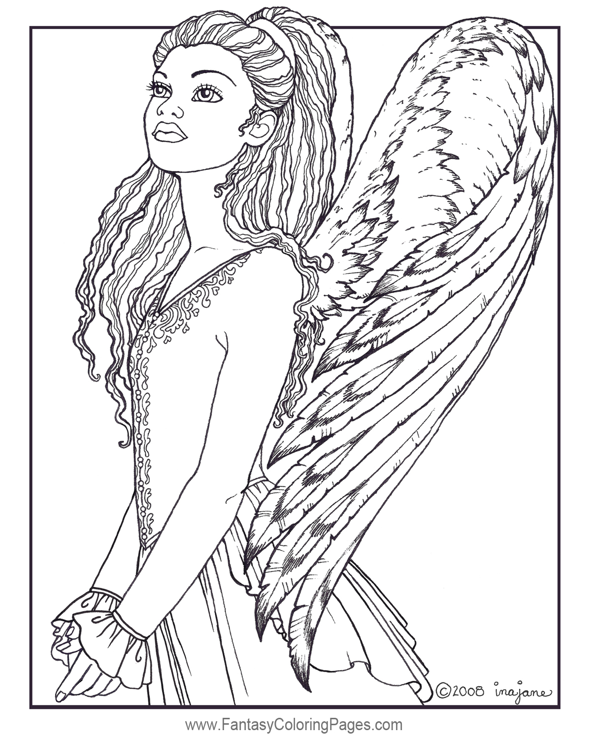 1200x1500 Angel Coloring Page