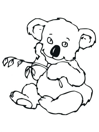 375x500 Coloring Pages ~ Koala Coloring Pages Cute Realistic Bear Koala
