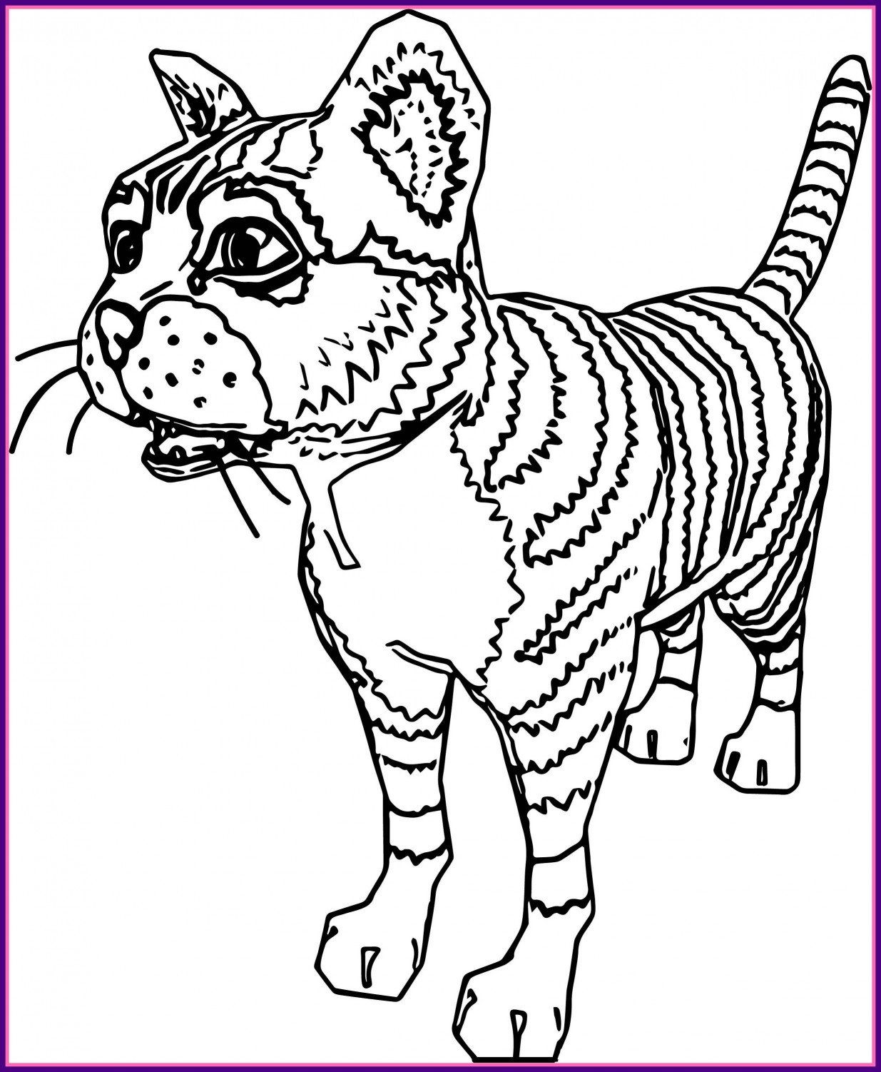 Realistic Cat Coloring Pages