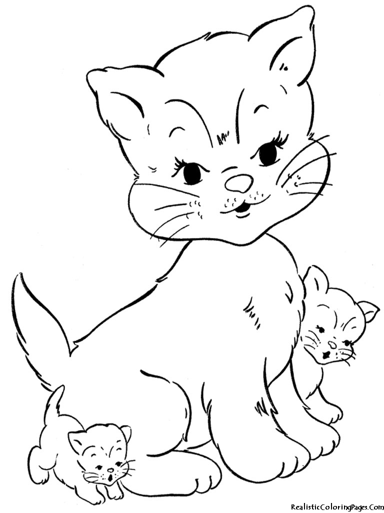 768x1024 Free Printable Realistic Cat Coloring Pages