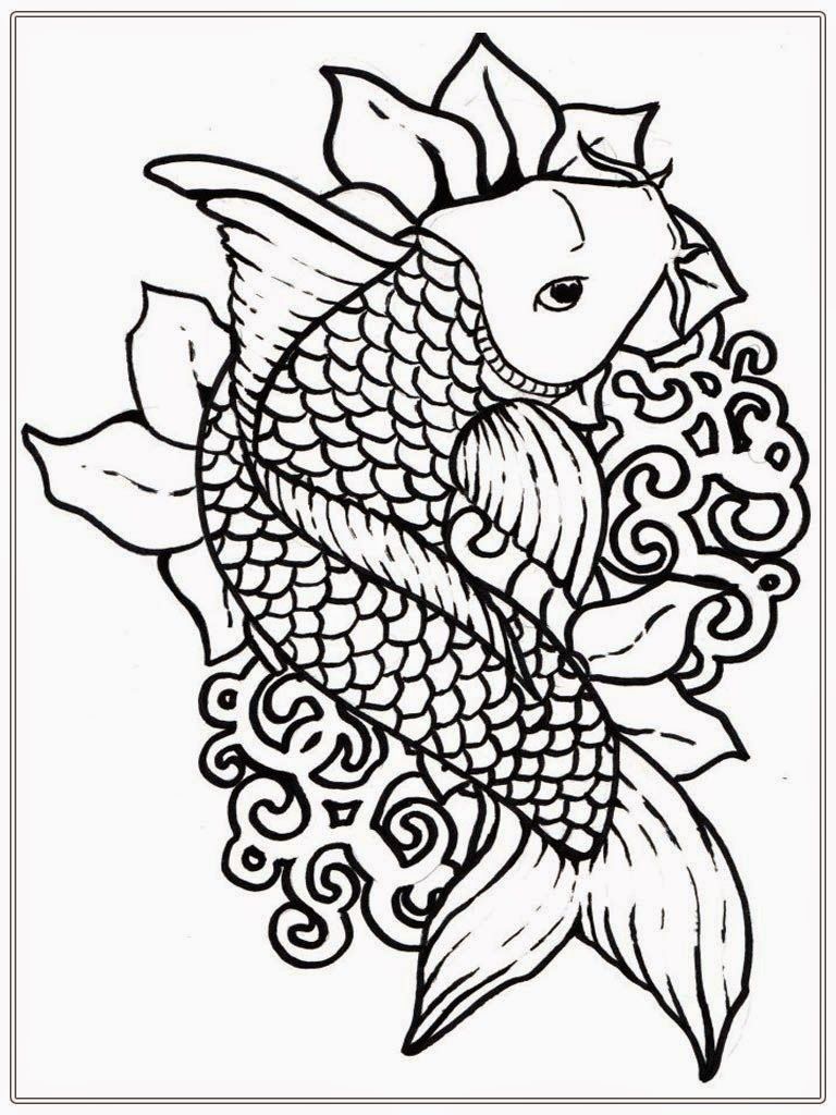 768x1024 Unbelievable Adult Fish Coloring Pages Realistic Shirt Picture