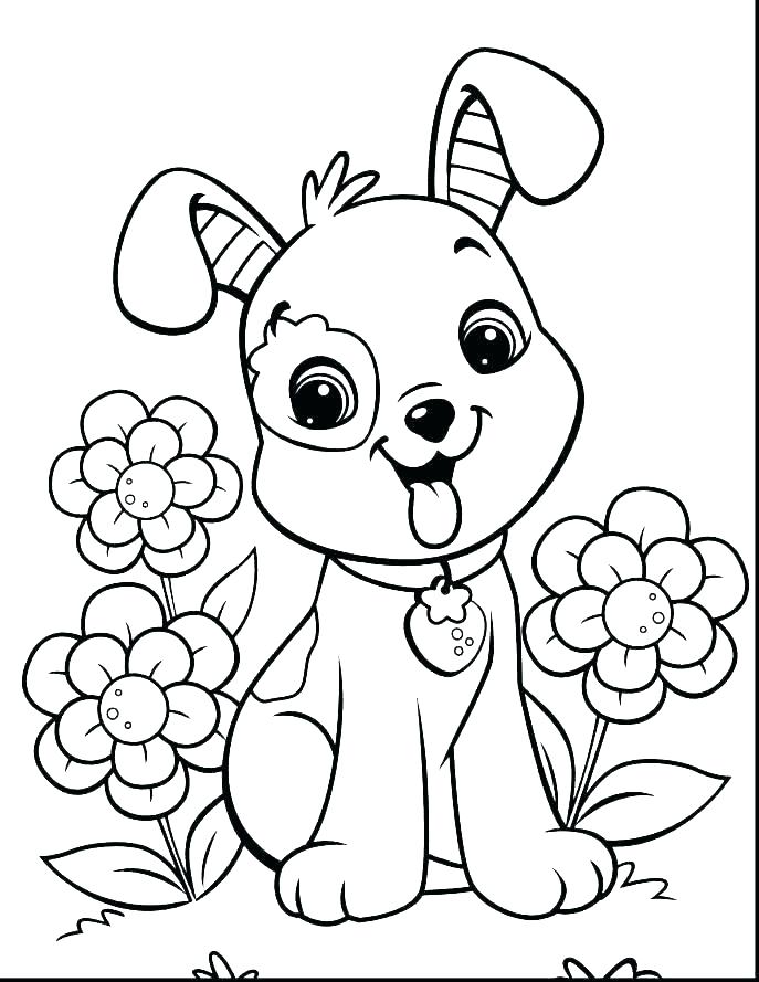 687x889 Realistic Dog Coloring Pages Coloring Pages Dog Cat And Dog