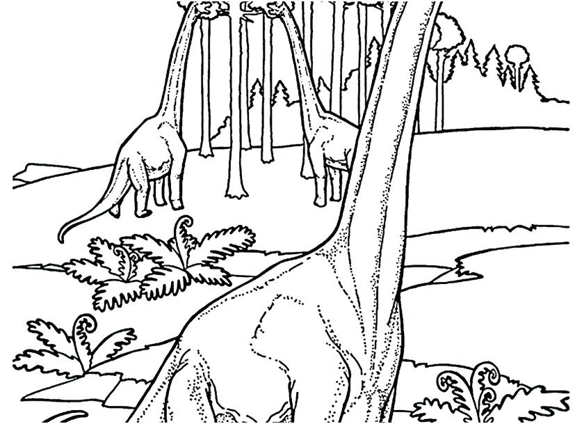 827x609 Brachiosaurus Coloring Page Realistic Dinosaurs Coloring Pages
